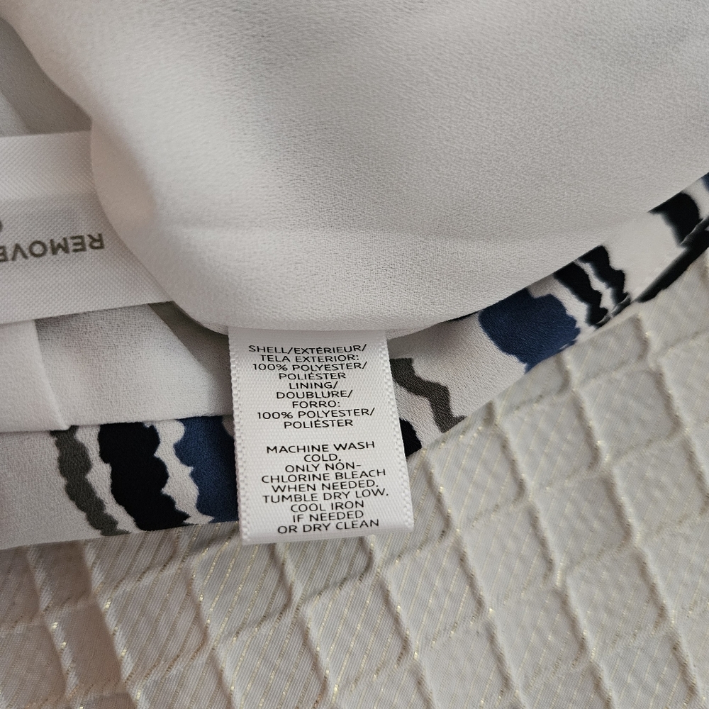 NWT LOFT Striped Blue, Black and White Flounce Skirt - Picture 10 of 12